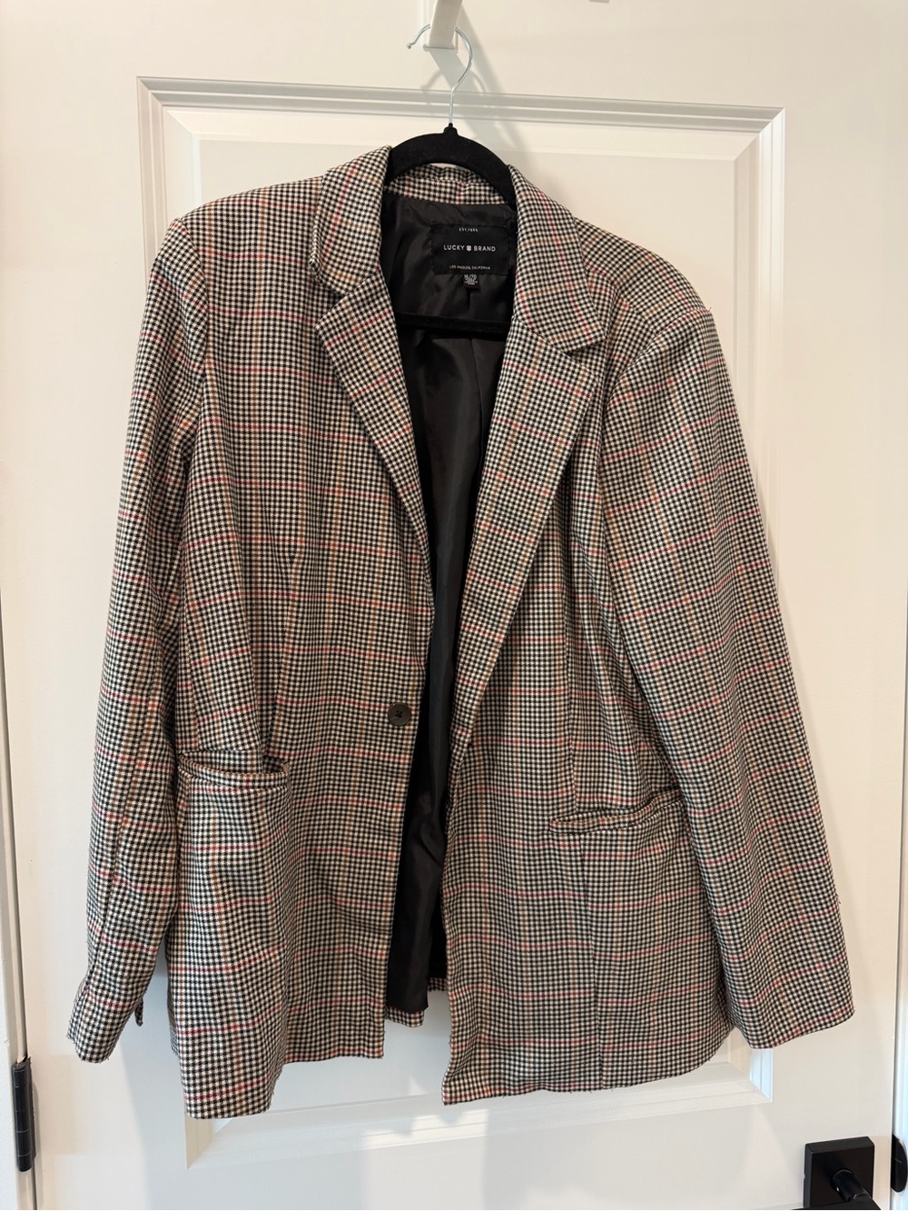 Lucky Brand Men’s Houndstooth Blazer - Black & Cream
